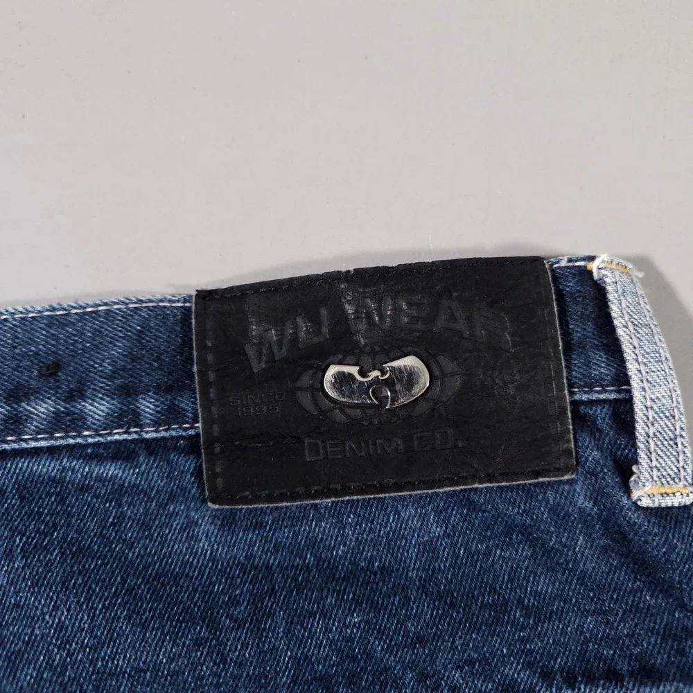Wu Wear Jeans Mens 38x32 (Fits 37x30)‎ Blue Baggy 90s Hip Hop Streetwear Denim